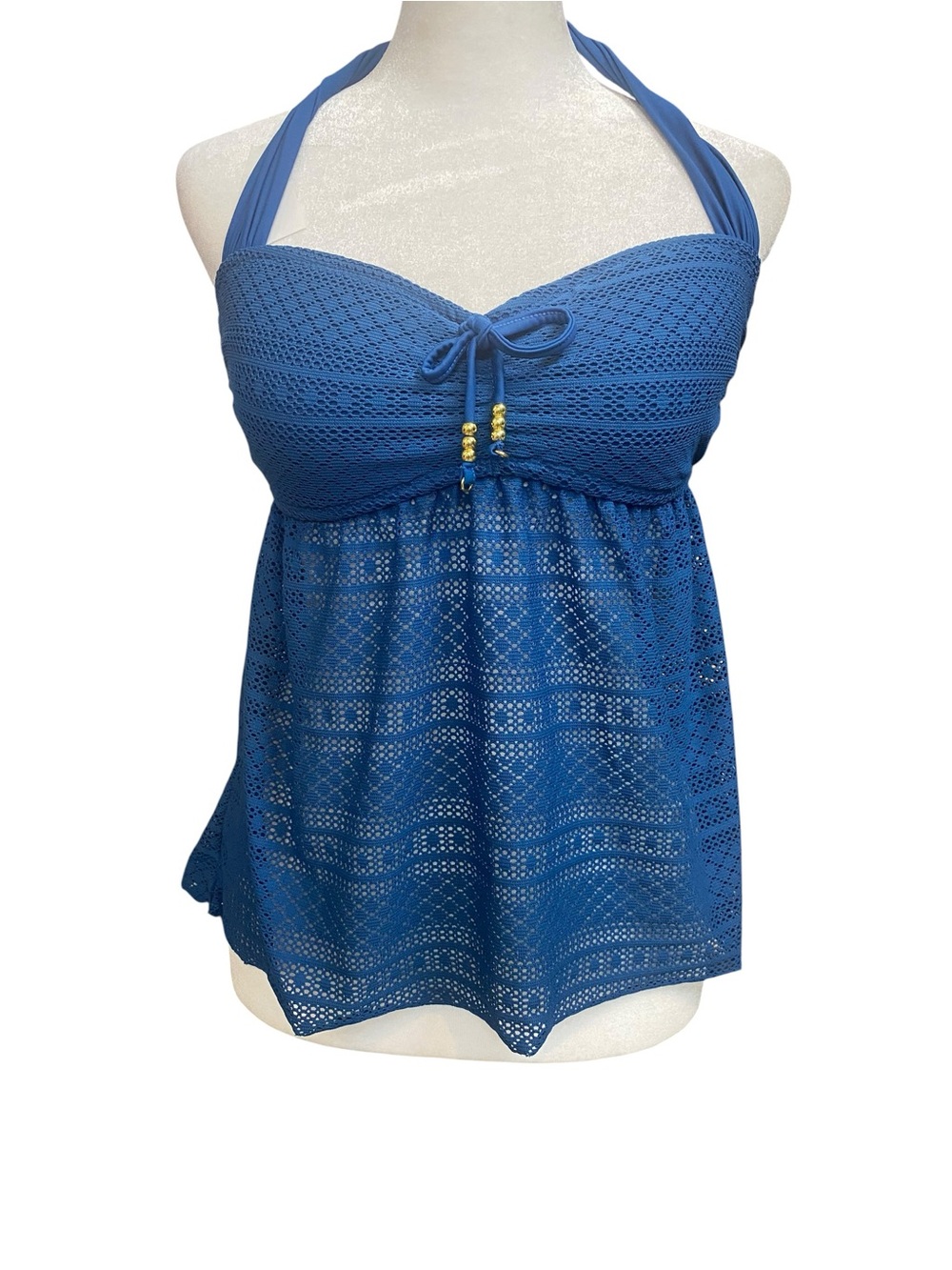 INTO THE BLEU Women's size 8  Crochet Halter Tankini Top